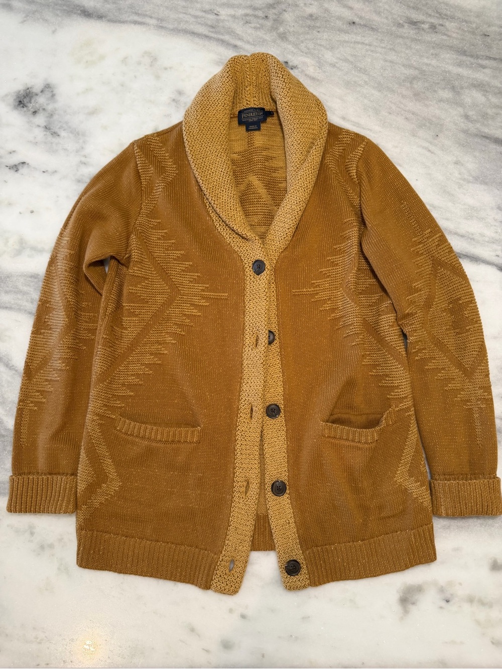 Pendleton Women’s Shawl Collar Cardigan - Camel/Tan